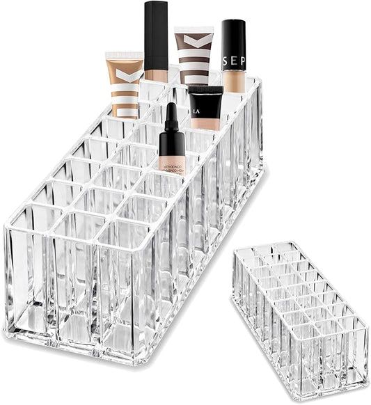 BY ALEGORY Acrylic Concealer Organizer 24 Space Deep Slot Storage Organization Refillable Container Display Case for Airbrush Creamy Coverage Tubes Sticks-NeatNest