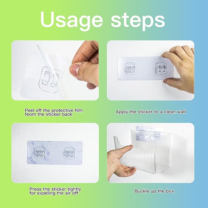10 Pcs Storage Organizer Bins Wall Mounted Organizer Basket,Wall Organization Container Hanging Basket Bins,for Organizing Cosmetics, Toiletries and Kitchen Supplies
