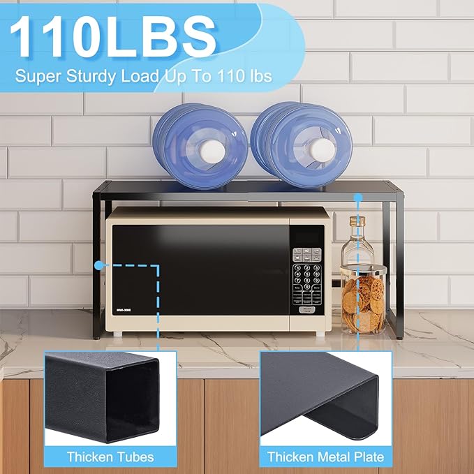 Expandable Metal Storage Shelves,110LBS Heavy Duty Shelving Units and Storage For Small Appliance, Adjustable Metal Storage Shelf Rack For kitchen Cabinet Closet Pantry Warehouse Garage,Patent Pending-NeatNest