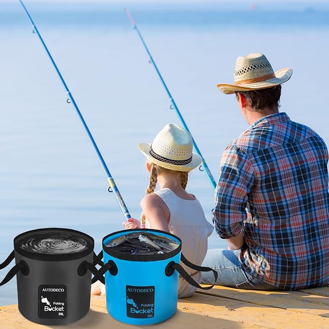 AUTODECO Collapsible Bucket 5 Gallon Container Folding Water Bucket Portable Wash Basin 20L-NeatNest