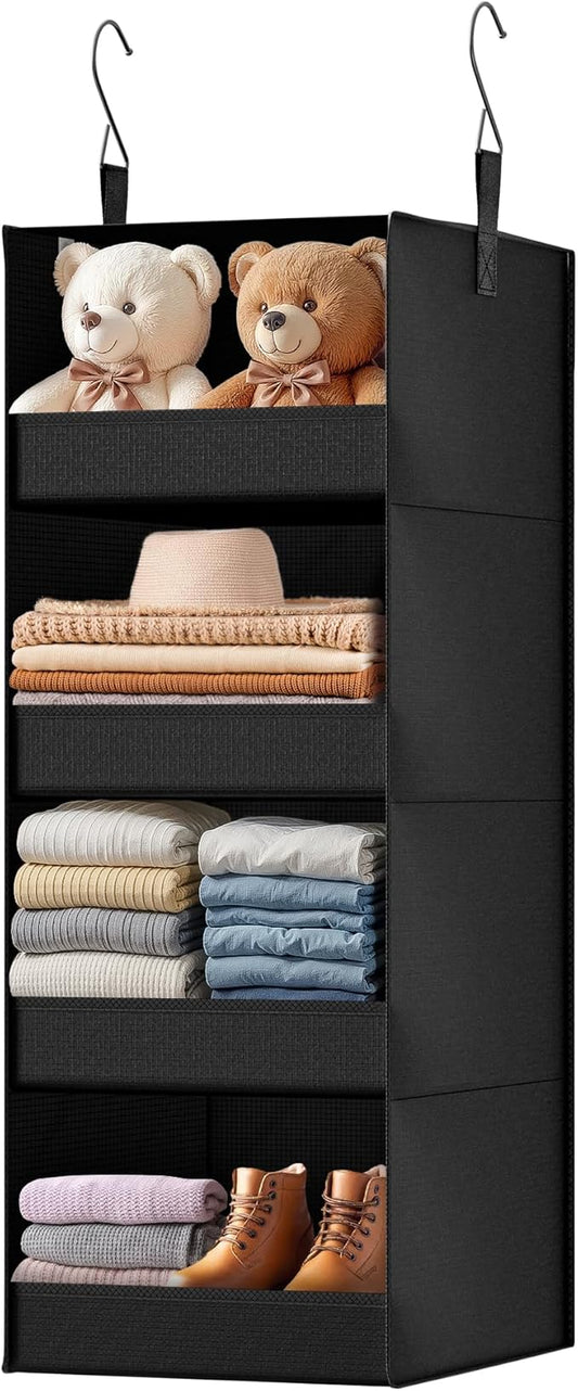 GRANNY SAYS 4-Shelf Hanging Organizer, Wall Mount, Fabric, 1-Pack-NeatNest