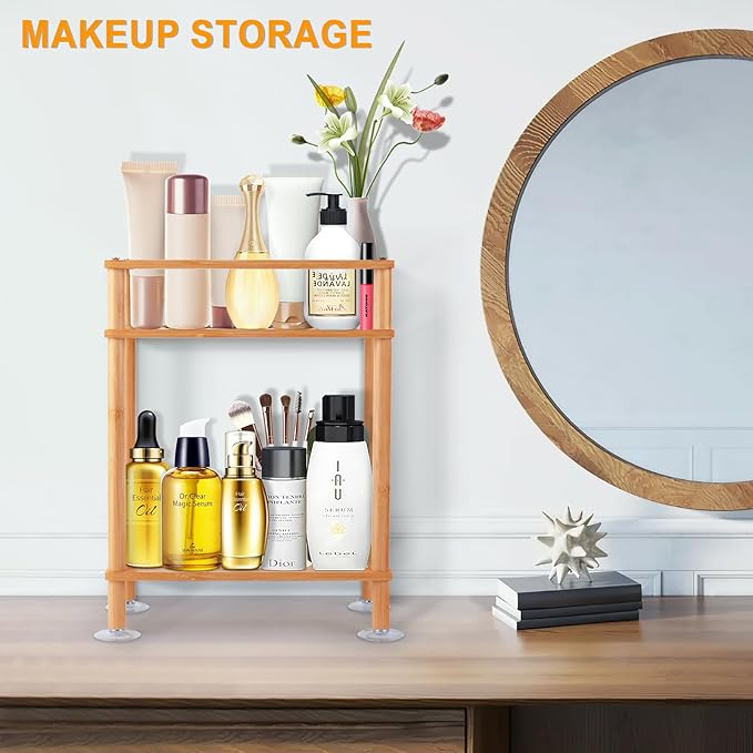 2-Tier Bathroom Storage，Over The Toilet Storage ， Bathroom Shelves Organizer, Storage Rack for Towels, Soap, Shampoo, Toilet Paper Holder, Space Saving for Small Spaces, Easy Assembly-NeatNest