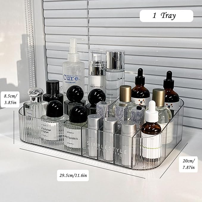 Makeup Organizer with Drawers, Stackable Cosmetics Organizer, Large Make Up Organizer Storage Box, Ideal for Bathroom Countertop and Desk (1 x Drawer, Clear)-NeatNest