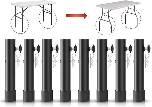 8-Pack Folding Table risers for Folding Tables Straight/Bent Leg, Durable Folding Table Leg Extensions 2 Levels/Heights Table Leg Extenders 3.6in/5.2in-All for Treating Your Back Pain-NeatNest