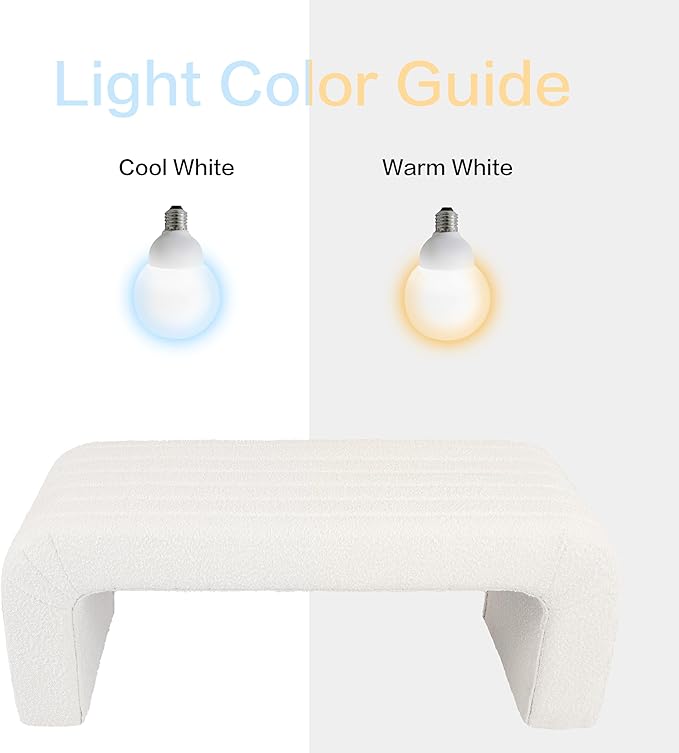 HomePop Arch Channel Bench|Bench for Living Room & Bedroom | Decorative Home Furniture - Cream Boucle