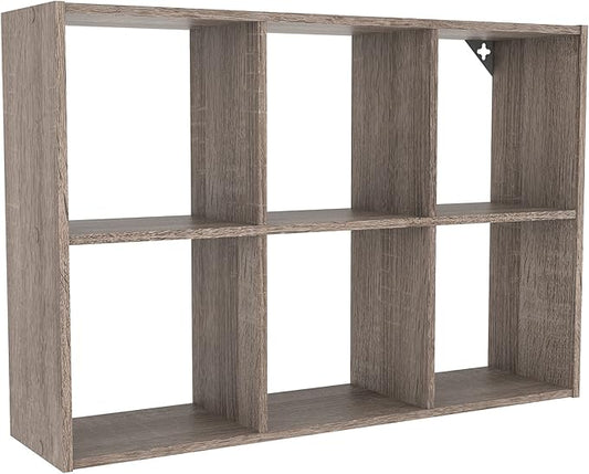 ClosetMaid Mini 6-Cube Desktop or Wall Mount Organizer, Weathered Teak-NeatNest