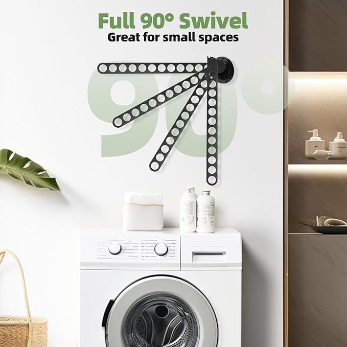 Alise Wall Mounted Clothes Drying Rack, Stainless Steel Adjustable Laundry Room Hanging Rack, Laundry Clothes Hanger Rack Space Saving for Laundry Closet Bathroom Bedroom-NeatNest