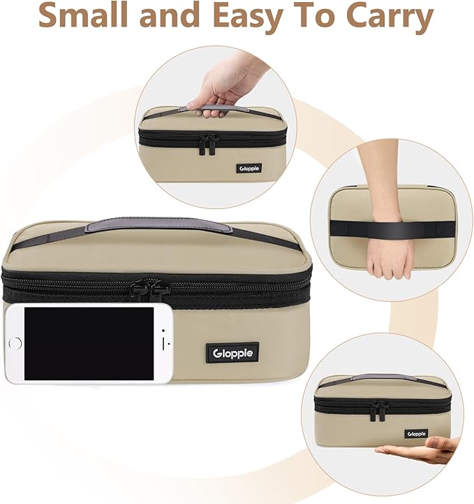 Gloppie Small Lunch Bag - Insulated Lunch Box, Mini Lunchbox Lunch Cooler Bag, Petty Food Containers, Snack Bag, for Adult, Khaki-NeatNest