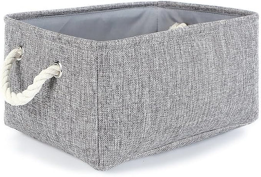 TheWarmHome Storage Bins Basket - Storage Baskets for Organizing Shelves,Home Closet Organizer for Book Shelf Organization,Fabric Storage Cubes,Medium Decorative Grey Basket Gift-NeatNest