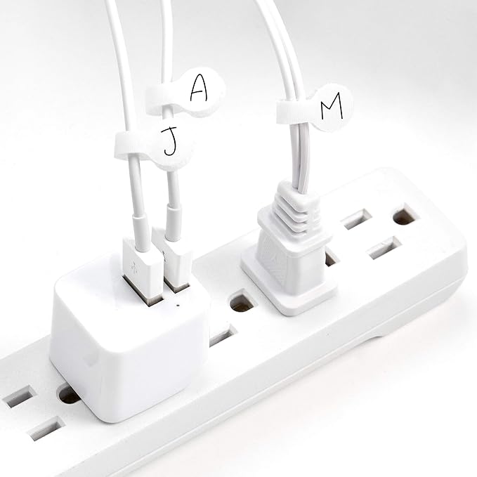 Cable Labels by Wrap-It Storage, Mini, White (60 Pack) Cord Labels, Wire Labels, Cable Tags and Wire Tags for Cable Management and Organizer for Electronics, Computers and More-NeatNest