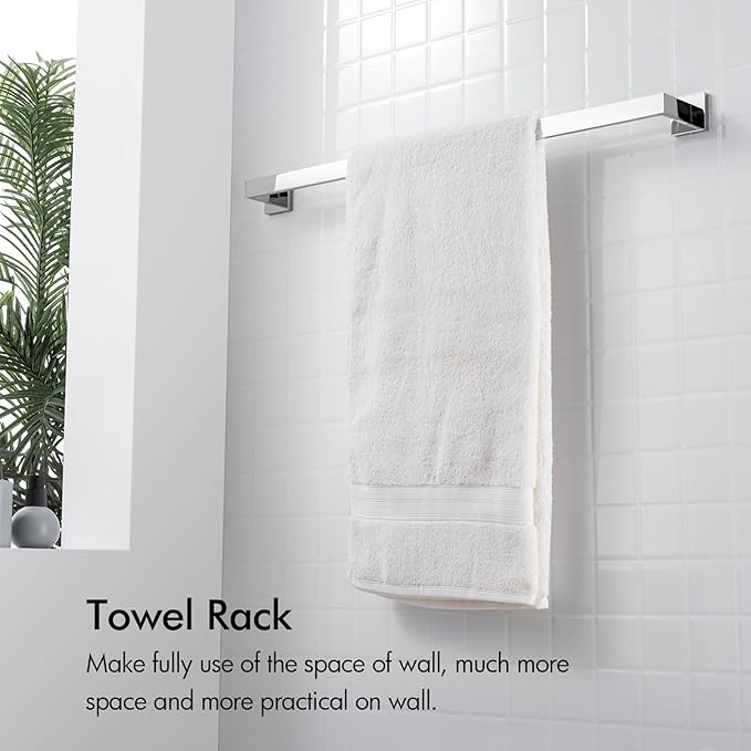 BANOLUX Towel Rack, 36-Inch Single Towel Bars for Bathroom, Towel Racks for Bathroom Wall Mounted SUS304 Stainless Steel Hand Towel Holder Organize Heavy Duty, Chrome Towel Bar