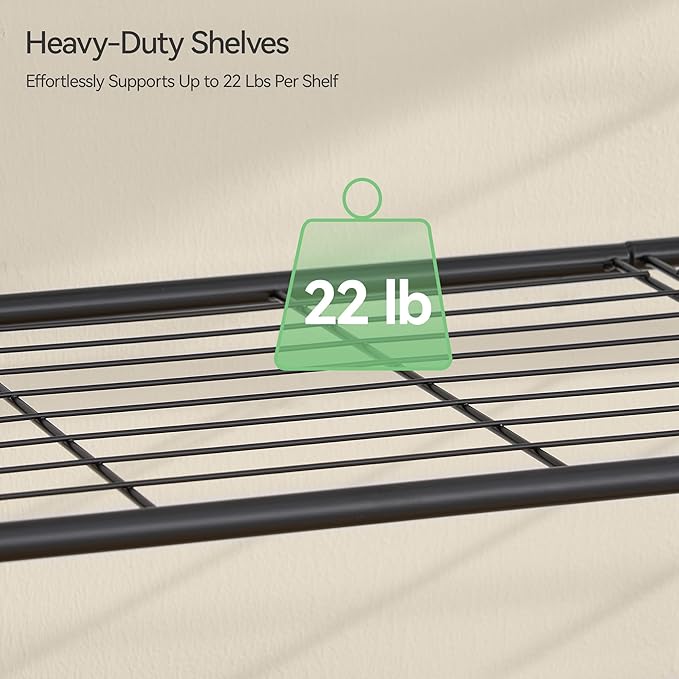 Shoe Rack, Metal Shoe Organizer, 10 Tier Garage Shoe Rack Max Holds 50 Pairs,Shoe Storage Shelf for Closet,Entryway, Black-NeatNest