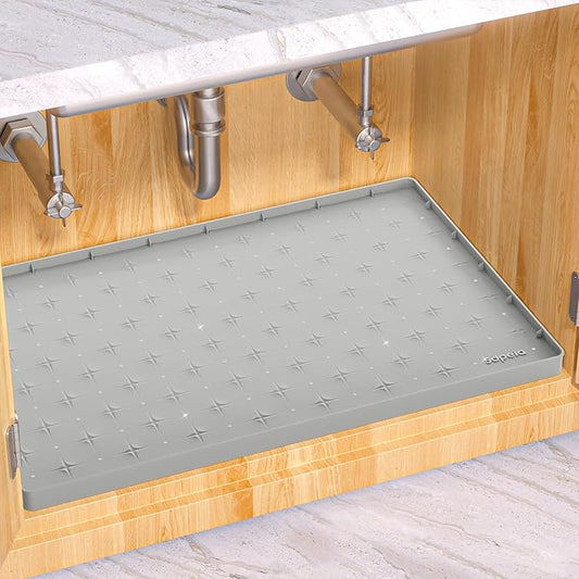 Sdpeia Under Sink Mat for [22" x 14"] Cabinet, Upgraded Silicone Waterproof Mat Kitchen Cabinet Liner Cabinet Protector Kitchen Organizers and Storage-NeatNest