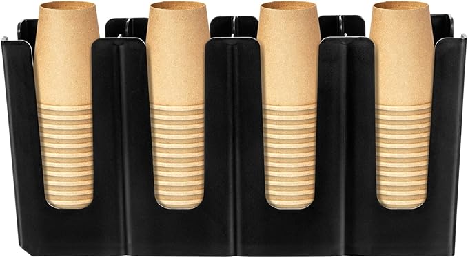 Angoily Paper Cup Holder, 4 Compartment Adjustable Coffee Cup Storage Organizer, Coffee Station Dispenser for Countertop, Bar Accessories-NeatNest