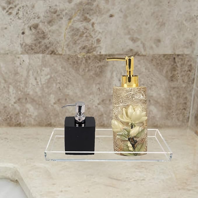 Bigfety Acrylic Vanity Tray for Organizing, Clear Bathroom Trays for Counter, Desk, Dresser-NeatNest