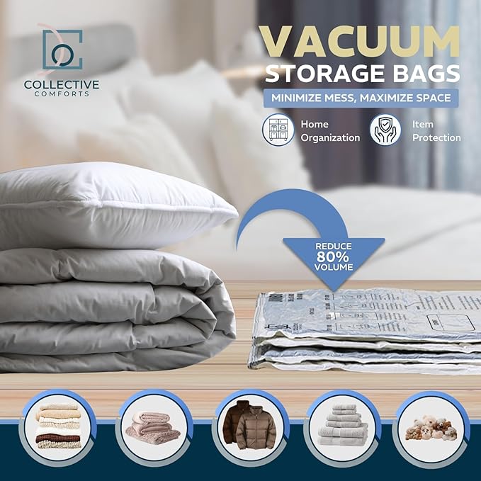 8 pack XXL Jumbo Vacuum Storage Bags - Vacuum Seal Bags for Clothing, Bedding, Blankets - Storage And Organization – Space Saver Vacuum Storage Bags - 4XXL (47x35in) + 4Jumbo (39.5x31.5in)-NeatNest