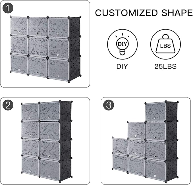 Portable Shoe Rack Organizer, 48-Pair Tower Shelf Storage Cabinets, Plastic Shoe Organizer for Entryway, Expandable for Heels,Boots,Slippers-NeatNest