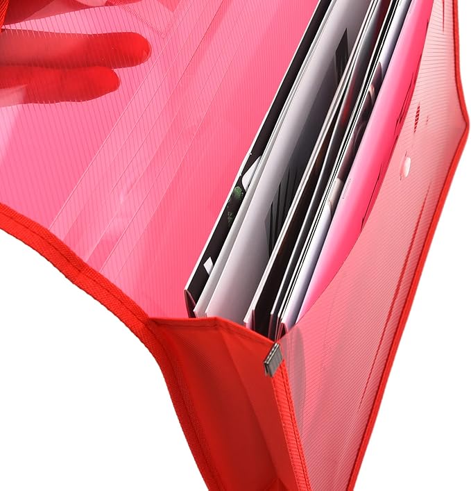 Expanding File Folder Document Organizer with Snap Button, Waterproof Transparent Document Bag, 2.8" Expansion, Letter A4 Expandable File Folder for Home Office Organization，5 Pack
