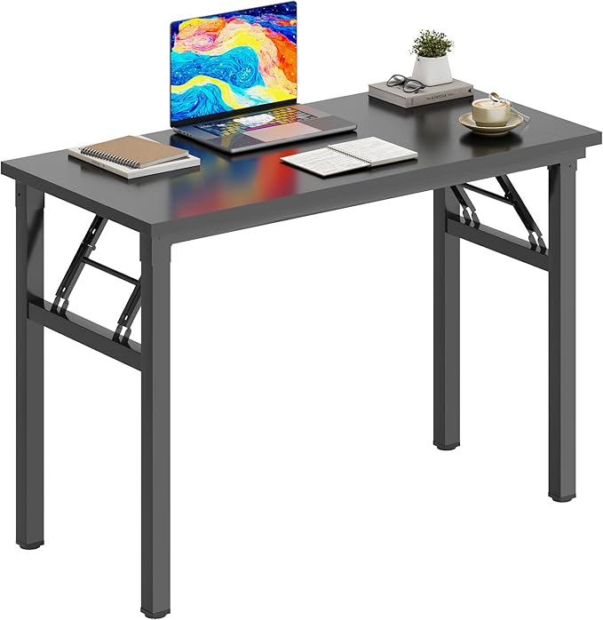 DlandHome 31.5 inches Small Computer Desk for Home Office Folding Table Writing Table for Small Spaces Study Table Laptop Desk No Assembly Required Black DND-AC5CB-8040-NeatNest