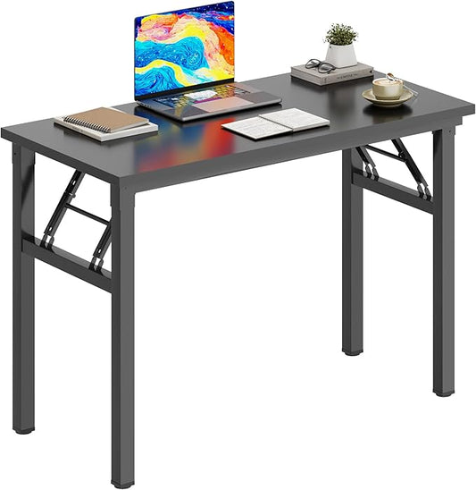DlandHome 31.5 inches Small Computer Desk for Home Office Folding Table Writing Table for Small Spaces Study Table Laptop Desk No Assembly Required Black DND-AC5CB-8040-NeatNest