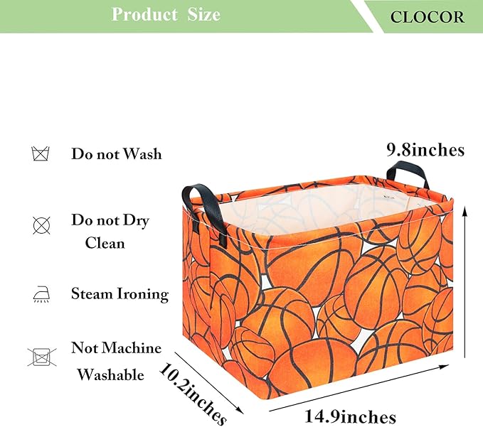 CLOCOR Rectangular Basketball Storage Basket Empty, Gift Basket, Room Decor(Basketball)-NeatNest