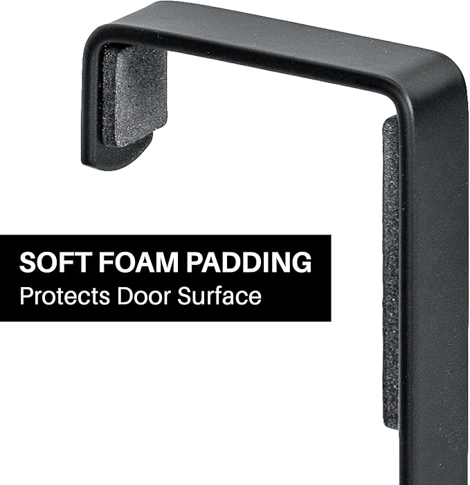 LYNK Professional® Home™ Over Door Hooks Rack - 9 Hook Over Door Hanger - Over Door Towel Rack - Hanging Towels or Clothes - Bathroom, Bedroom or Laundry Room - Lifetime Ltd. Warranty - Black