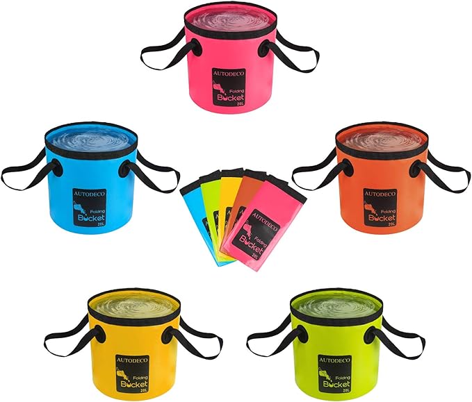 AUTODECO Collapsible Bucket 5 Gallon Container Folding Water Bucket Portable Wash Basin 20L-NeatNest