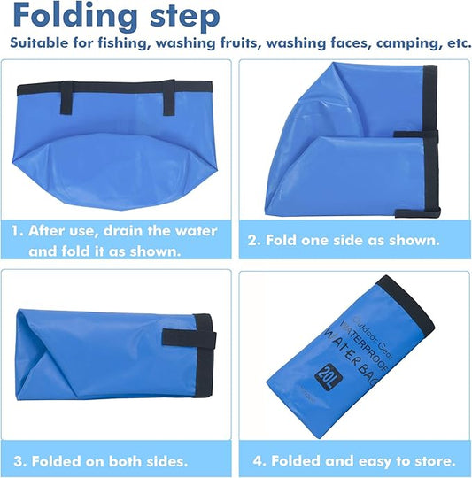 Collapsible Bucket 5 Gallon, Multifunctional Portable Folding Bucket Water Container Wash Basin for Camping Fishing Hiking Traveling Backpacking Outdoor Survival Gardening Car Washing-NeatNest