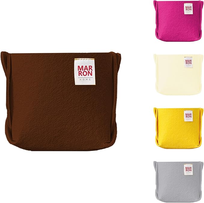 Collapsible Chocobrown Felt Storage Bin Mini 3.9"x3.9"x3.9" – Foldable Basket with Handles for Closet, Toy Storage, Laundry Room Organization, Decorative Storage Bins for Shelves Storage-NeatNest