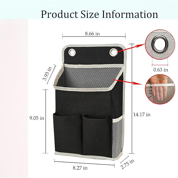 Hanging Basket for Organizing, Wall Organizer with Pockets and Over The Door Organizer，Can for Home, Closet, Office and Camper (Black2)-NeatNest