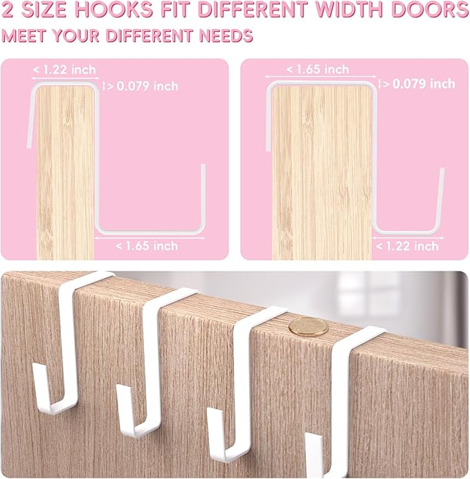 FENTEC 1 Pack 8 Shelves Over The Door Shoe Organizer,68" Exlarge Deep Pockets Hanging Shoe Organizers, Shoe Rack for Closet, Shoe Holder for Boots,Over Door Organizer in Home, RV, Dorm, Pink-NeatNest