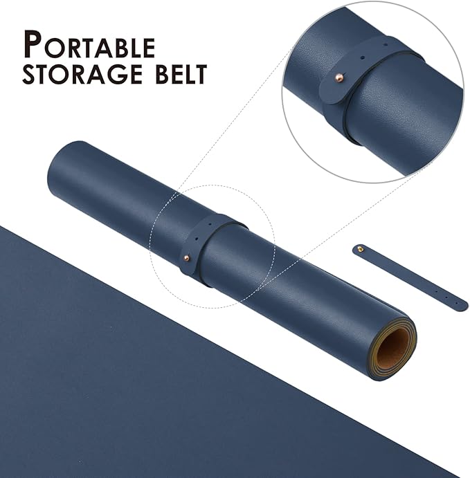 Cork Desk Mat - Dual-Sided Desk Pad for Office and Home - Desk Organization and Accessories - Ideal for Large Mouse Pad and Desk Mats on Top of Desks(Dark Blue,90cmx 43cm)-NeatNest