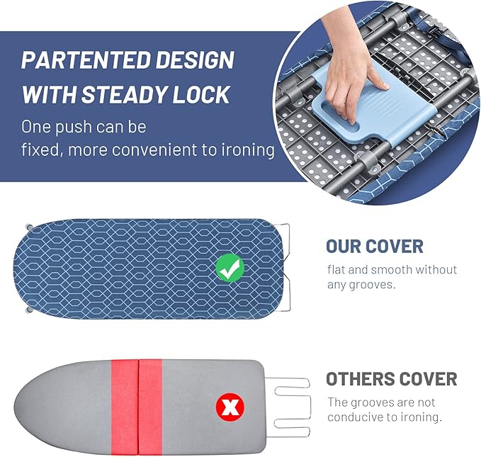APEXCHASER Tabletop Ironing Board with Iron Rest, Small Iron Board with 2 Heat Resistant Ironing Cover, Portable Tabletop Ironing Board wiht Non-Slip Feet for Home Travel Use