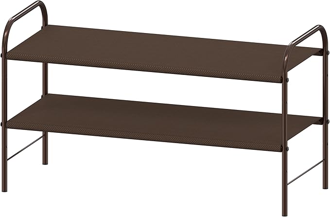 Simple Houseware 2-Tier Shoe Rack Storage Organizer, Bronze-NeatNest