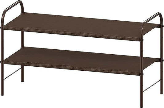 Simple Houseware 2-Tier Shoe Rack Storage Organizer, Bronze-NeatNest