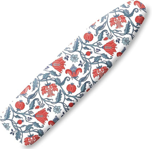 Extra Thick Ironing Board Cover and Pad, Floral Farmhouse 15x54 Ironing Board Cover, Resist Scorching and Staining,Elastic Edges,Vintage Beige