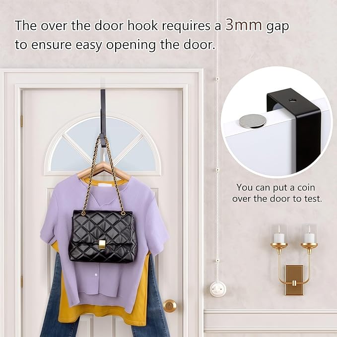 2 Pack Over The Door Drying Rack,Over The Door Hanger Folding Clothes Drying Rack,Foldable Portable Over The Door Hooks Hanger,Collapsible Folding Over Door Clothes Drying Laundry Hooks