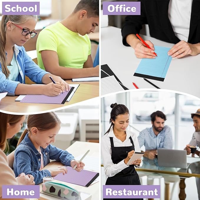 12 Packs Legal Pads 5x8, Totally 360 Sheets Colored Legal Pads 5x8 College Ruled Writing Pads Small Note Pads 30 Sheets/Pad Tablets Lined Notepad for School, Office, To-Do Lists