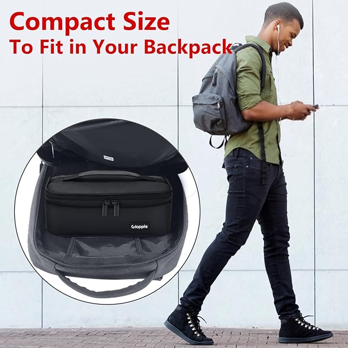 Gloppie Small Lunch Bag for Adults & Kids - Compact Insulated Lunch Box, Durable & Food-Grade Lining | Portable Cooler for Work, School, Travel (Black)-NeatNest