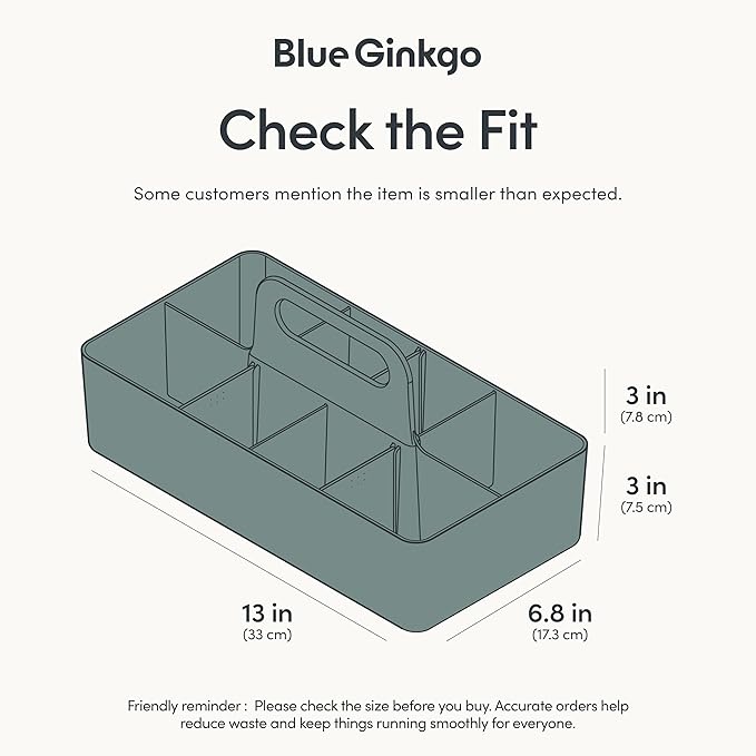 BLUE GINKGO Stackable Organizer Caddy – Korean-Made Portable Tote for Bathroom, Office, Crafts, or School Supplies (Long Rectangle, Green)-NeatNest