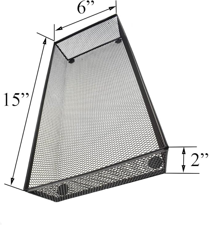 HAHIYO Stackable Mesh Tray Cup 15 x 6 x 2 inches Sturdy Container for Desk Drawer Organizer Collection for Home Office School kitchen Soft Foam Feet No Sharp Edges 1 Pack Black-NeatNest