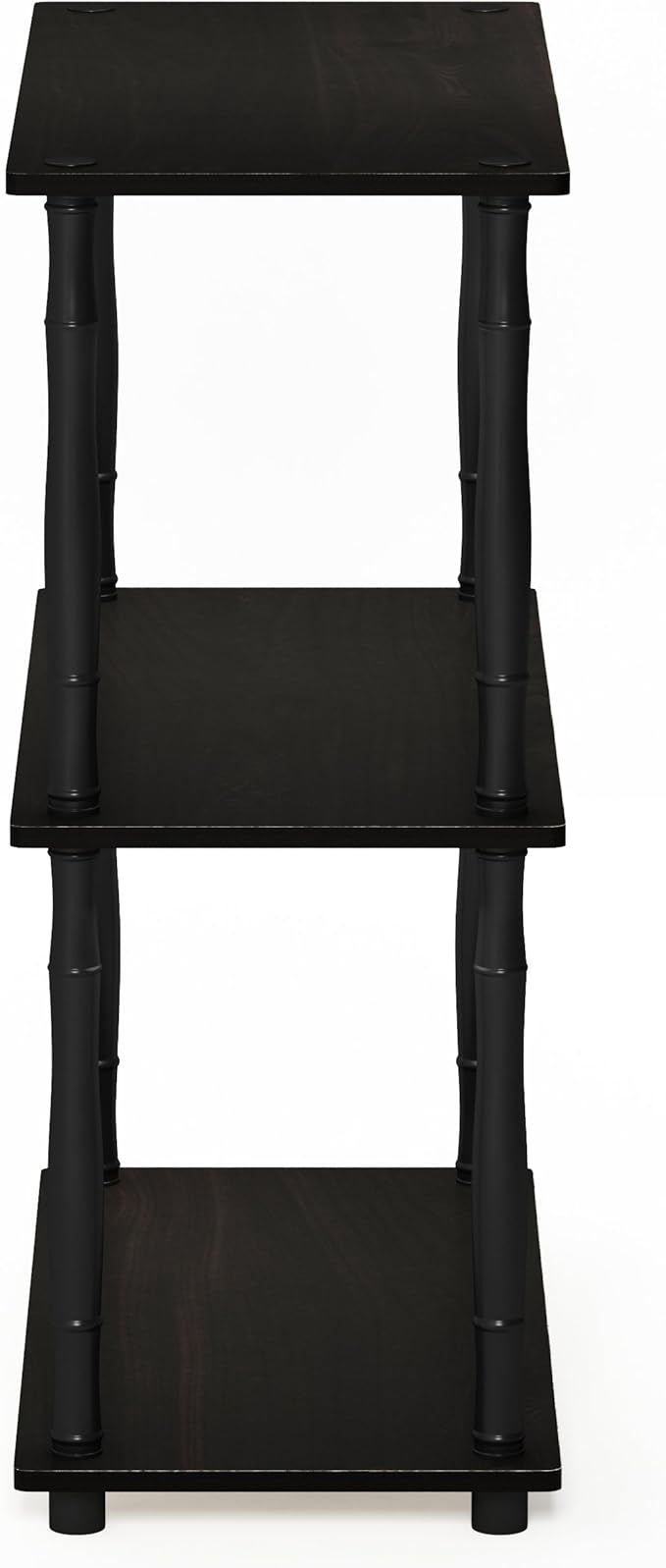 Furinno Turn-N-Tube 3-Tier Compact Multipurpose Shelf Display Rack with Classic Tube, Espresso/Black-NeatNest