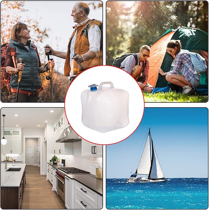 Cedilis 2 Pack 5.3 Gallon Collapsible Water Container with Spigot, Food Safe Water Storage Jug, BPA-Free Camping Water Storage Jug Canteen for Outdoor Hiking and Emergency, Portable, Foldable-NeatNest