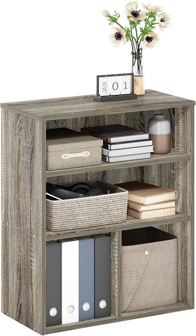 Furinno Pasir 3 Tier Display Bookcase, Bookshelf, French Oak