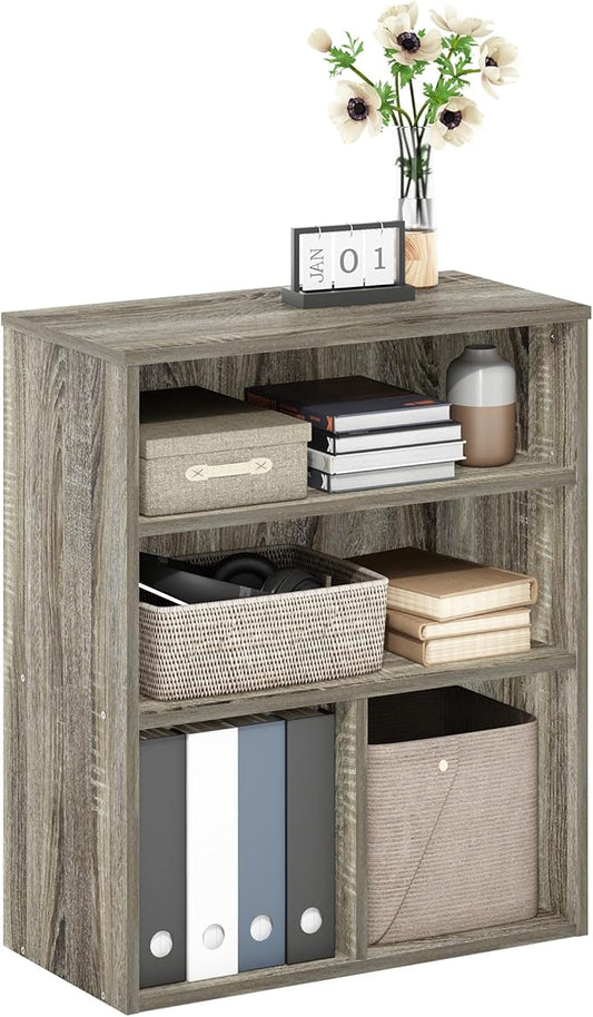 Furinno Pasir 3 Tier Display Bookcase, Bookshelf, French Oak