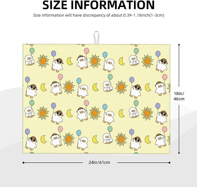 Cute Ducks Dish Drying Mat for Kitchen Counter Cute Kitchen Mat Microfiber Kitchen Countertop Absorbent Reversible Drainer Rack Pad Dish Drying Mat 18 x 24 Inch-NeatNest