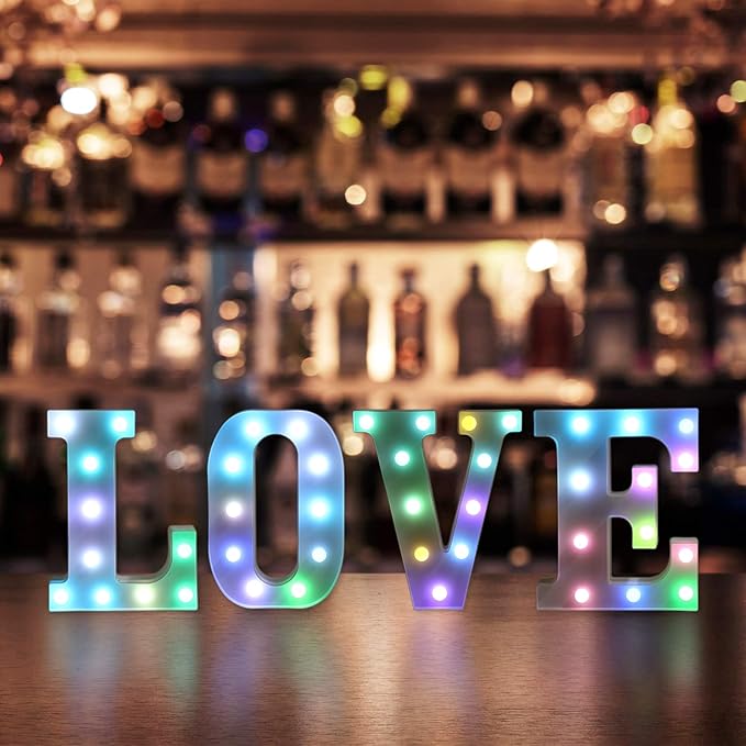 Foaky Upgraded Light Up Letters,Colorful Marquee Light Up Letter with Remote,Marquee Letters for Girl Gifts Teen Girl Gifts Trendy Stuff,Birthday Party Decoration (A)-NeatNest