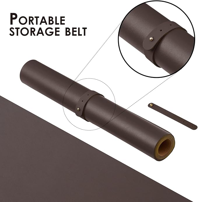 Cork Desk Mat - Dual-Sided Desk Pad for Office and Home - Desk Organization and Accessories - Ideal for Large Mouse Pad and Desk Mats on Top of Desks(Coffee,27.6"x 13.8")-NeatNest