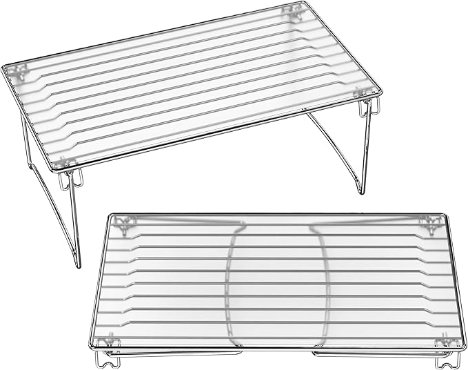 Deco Brothers Stackable Cabinet Shelf Organizer, 2 Pack, Chrome-NeatNest