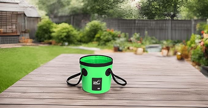 BANCHELLE Collapsible Bucket Water Container Portable Folding Camp Wash Basin for Outdoor Traveling Hiking Fishing Car Washing Gardening Camping (Green, 12L)-NeatNest